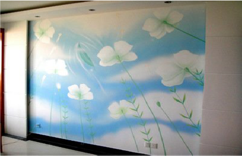 江陵画墙绘怎么画好白云的蓬松感？