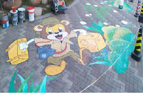 江陵夏季画地面彩绘会遇到的问题