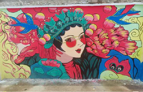 江陵墙体彩绘-网红墙