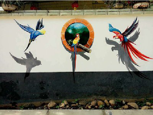 江陵视觉错位-3D墙绘设计