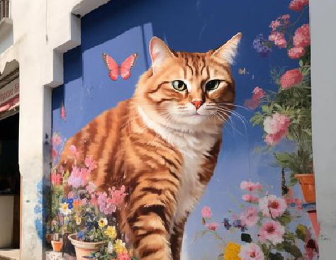 江陵自己绘制有个性的手绘墙