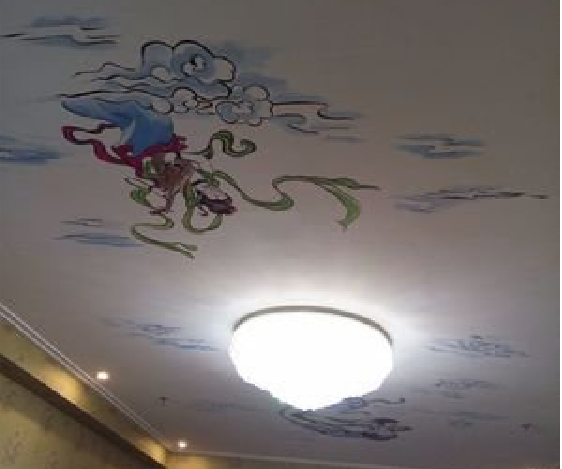 江陵如何快速绘制天花板上的手绘墙？