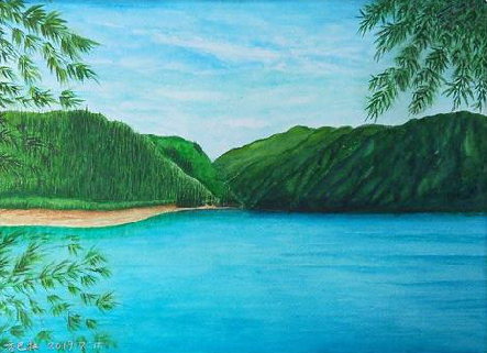 江陵在墙绘中，如何绘画绿水青山？